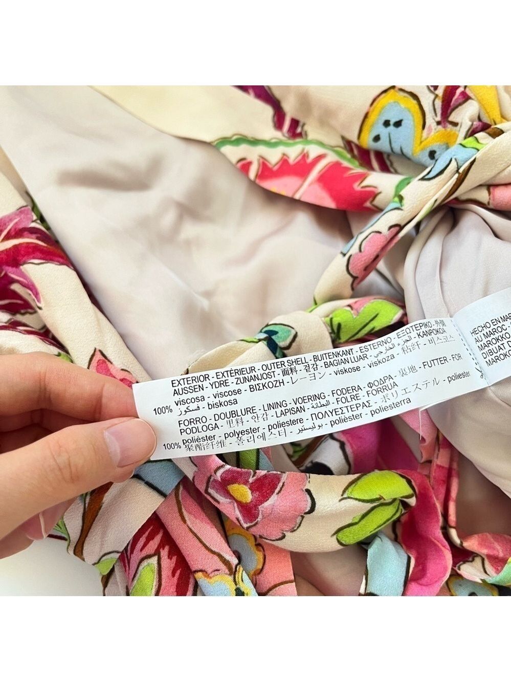 Zara Silky Floral Long Kimono Dress - Picture 10 of 10